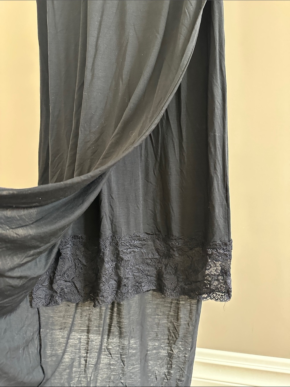 Acne Studios Black Lace Tencel Maxi Dress Asymmetrical Hem Tank Medium - Picture 5 of 10